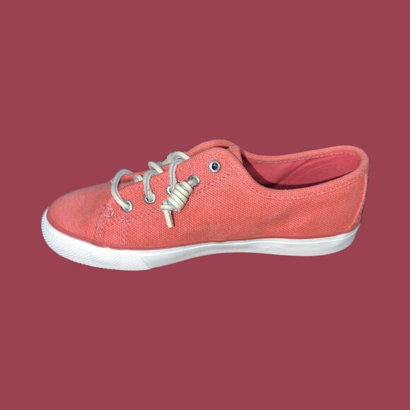 NWOB Sperry Women's Crest Vibe Linen Sneaker Washed Salmon Size 6.5 - Picture 5 of 7
